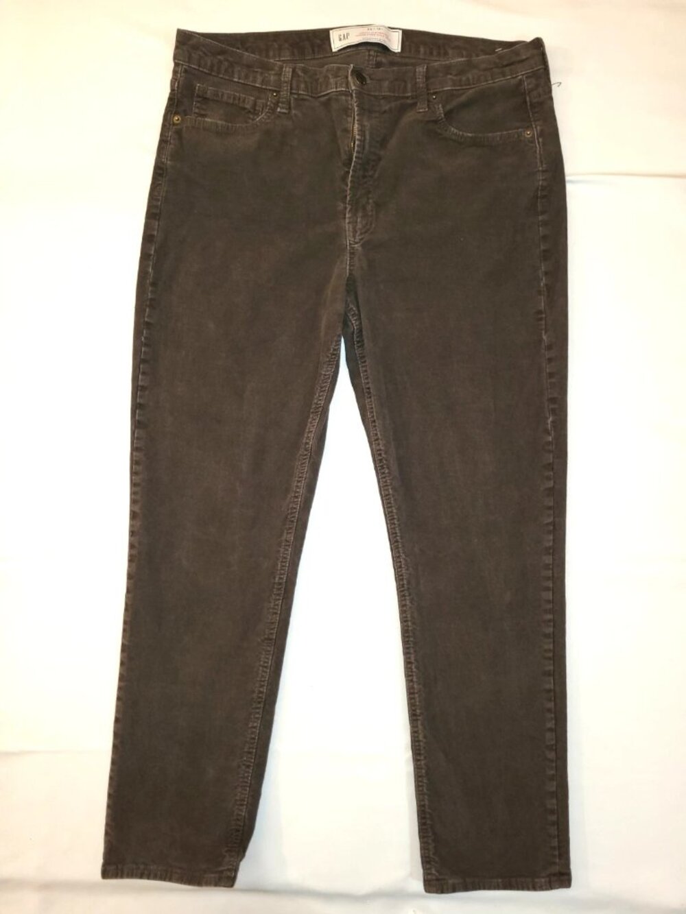 GAP Vintage Slim High Rise Jeans Women's 33 Brown Straight Leg Denim